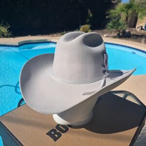 Rodeo King 7X Beaver Cowboy Hat Sz 7 1/4 Crystal Color Western Vintage w/ Box